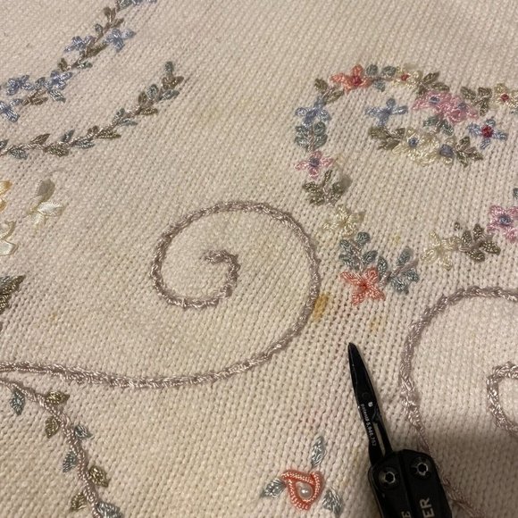 Vintage Collen's Collectables Women's Floral Knit Sweater W/ Shoulder Pads - L - Picture 6 of 12